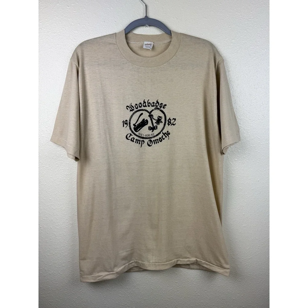Vintage 1982 Boy Scouts Wood Badge Camp Omache WA T Shirt XL Single Stitch USA